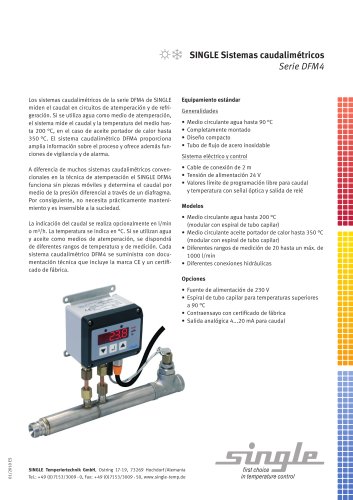 Ficha técnica sistema caudalimétrico DFM