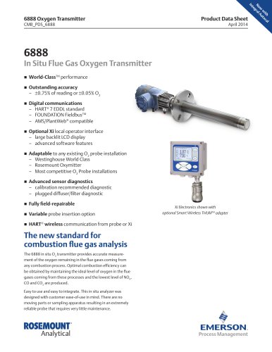 6888 In Situ Flue Gas Oxygen Transmitter