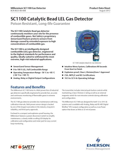 Millennium Catalytic Bead Combustible Gas Detector