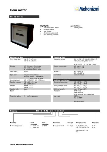Hour meters HK-48 HK-49