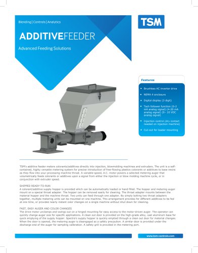 Volumetric Additive Feeder