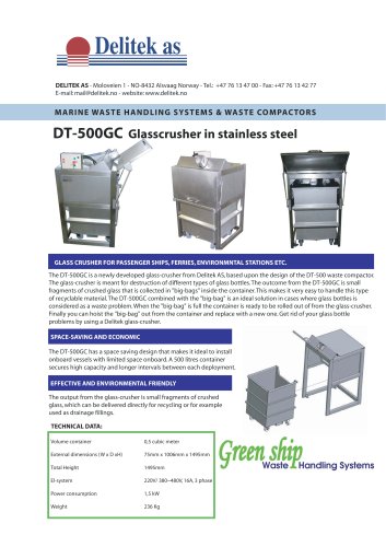 Glass crusher compactor