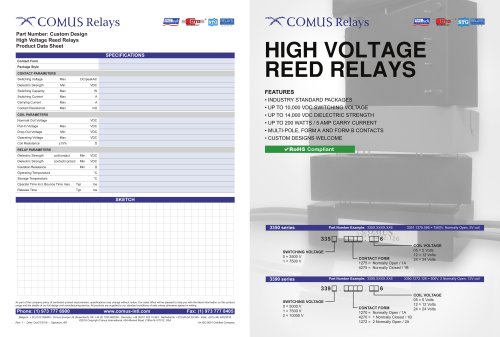 High Voltage Reed Relays