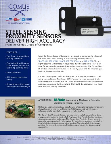 STEEL SENSING PROXIMITY SENSORS DELIVER HIGH ACCURACY