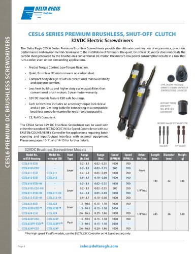 Error Proof Assembly - Count - Fasten - Verify - With 32 VDC Premium Brushless Precision Clutch Electric Screwdrivers Torque Range 0.02-1.86 NM