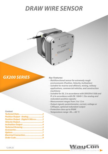 Draw wire sensor GX200