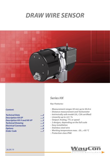 Draw wire sensor HX