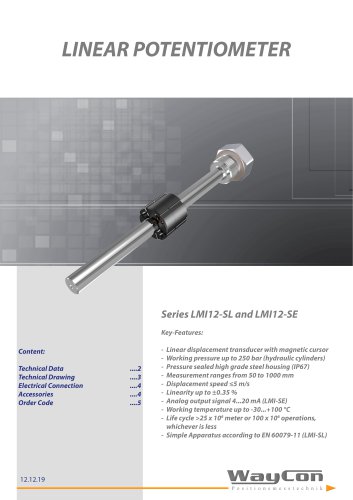 Linear Potentiometer LMI12-SE/LMI12-SL