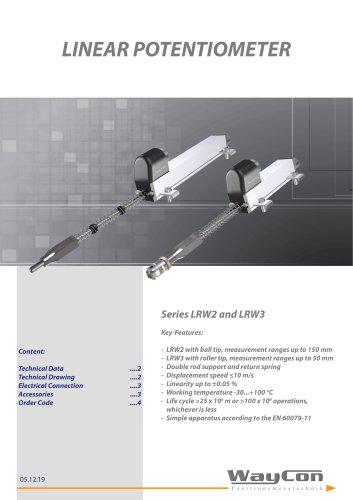 Linear Potentiometer LRW2, LRW3