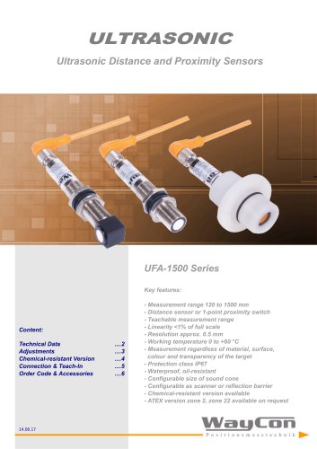 Ultrasonic Distance Sensor UFA-1500