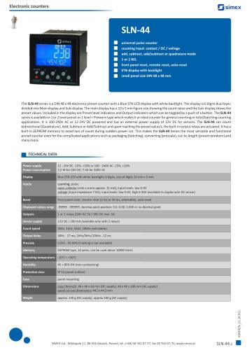 Universal pulse counter SLN-44 datasheet