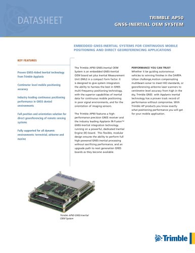 TRIMBLE AP50 GNSS-INERTIAL OEM SYSTEM