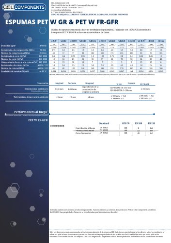Espumas PET W GR & PET W FR-GFR