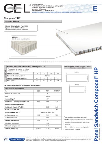 Sandwich panel COMPOCEL® HP