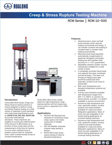 HUALONG|Creep and Stress Rupture Testing Machine|RCW|10~500kN