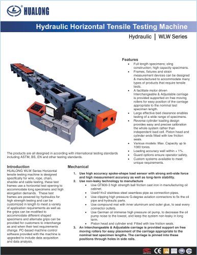 HUALONG|Horizontal tensile testing machine|WLW-Hydraulic|1000~10000kN