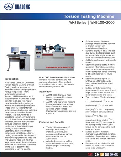 HUALONG|Torsion testing machine|WNJ|100~upon request