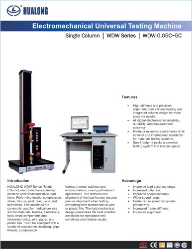 HUALONG|Universal Testing Machine|WDW-Single Column|50~5000N