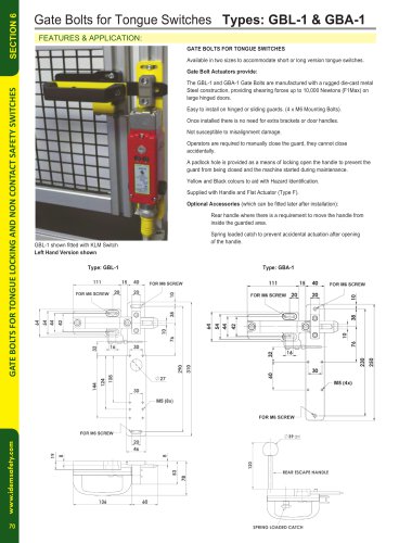 GBA-1 for IDEM Tongue Switches KM & KM-SS