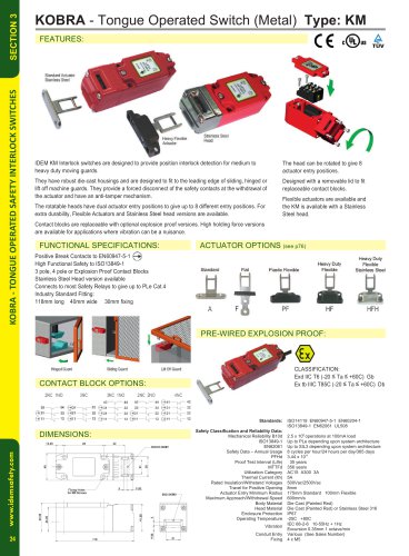 KM: Interlock Tongue Safety Switch