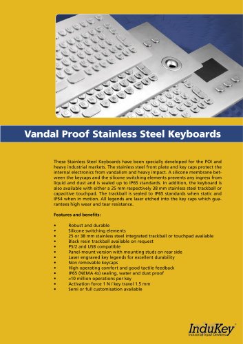 Vandal Proof Stainless Steel Keyboards