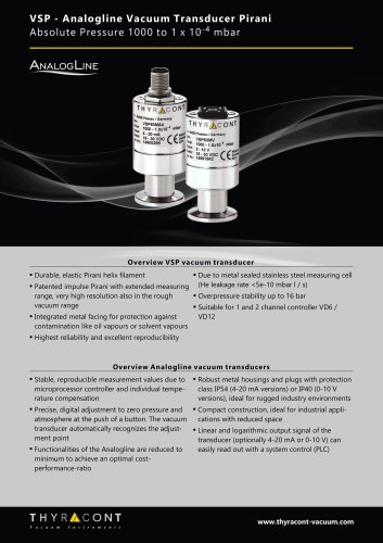 VSP63 Vacuum Transducer