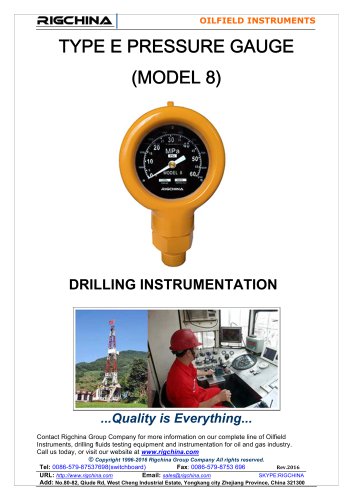 PRESSURE GAUGE MODEL 8