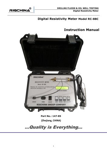 Resistivity Meter  measure resistivity or conductivity of various fluids