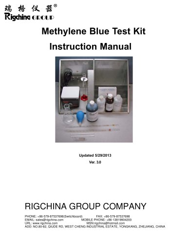 RIGCHINA - The methylene blue dye test | an indication of the amount of reactive clays (bentonite or drilled solids) present as determined by the methylene blue test (MBT)