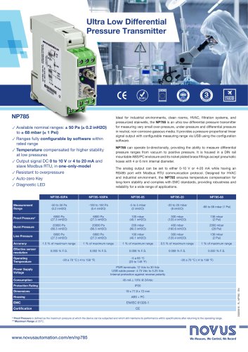 pressure transmitter np785