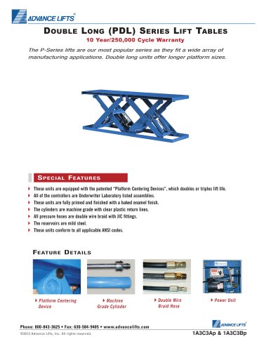 Double Long (PDL) Series Lift Tables