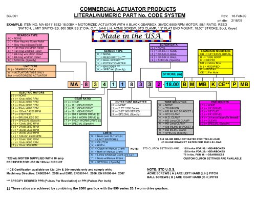 800-850 Series Techincal Data