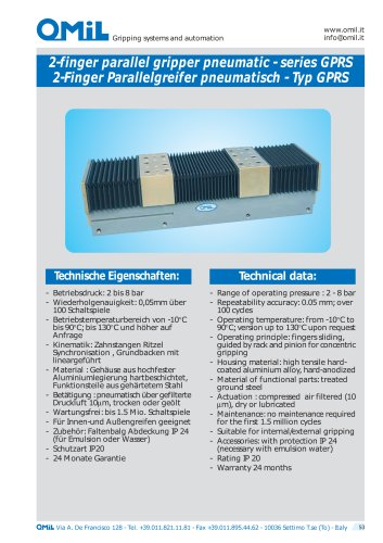 GPRS  2-finger parallel grippers, pneumatic