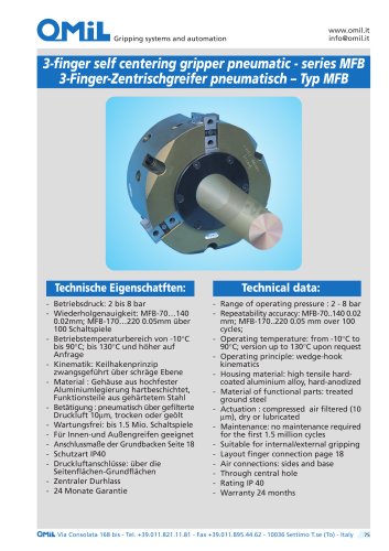 MFB 3-finger self-centering grippers, pneumatic