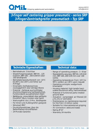 SRP  3-finger self-centering grippers, pneumatic