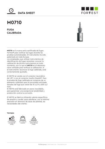 M0710 Calibrated Leak - Datasheet