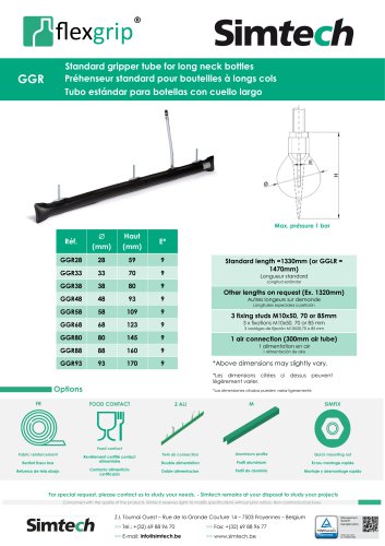 Standard gripper tube for long neck bottles