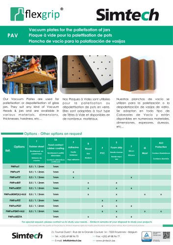 Vacuum plates for the palletisation of jars