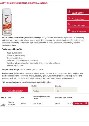 AST™ SILICONE LUBRICANT (INDUSTRIAL GRADE)