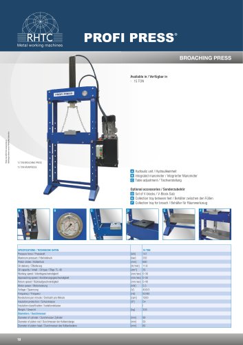 Broaching press