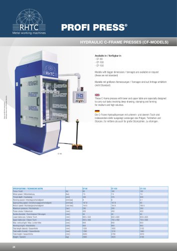 C-frame presses with Siemens NC-control