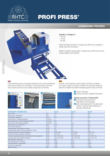 Cambering presses