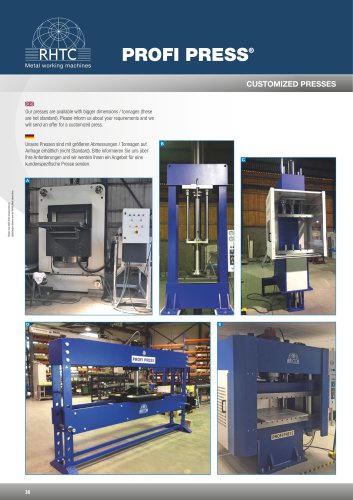 Custom-made C-frame press