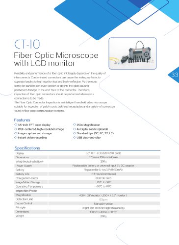 CT-10 - Fiber Optic Microscope with LCD monitor