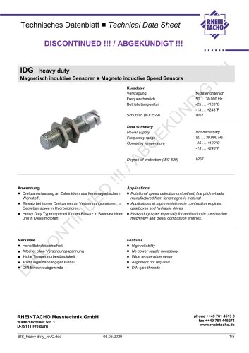 Sensor: 1-Channel Magneto-Inductive series