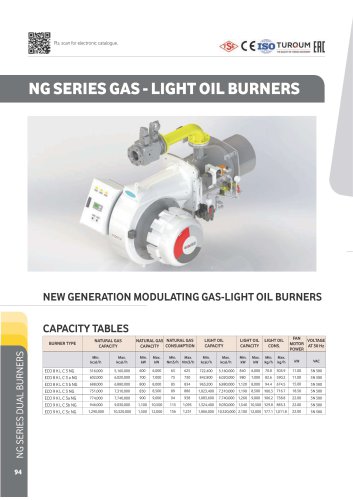 NG Series Gas - Light oil burner