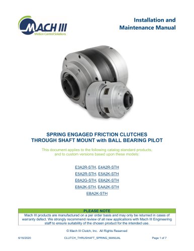 Spring Engaged Friction Clutches Through Shaft Mount