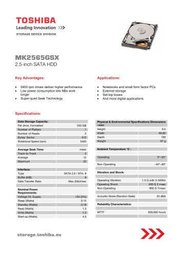 MK2565GSX  2.5-inch SATA HDD 