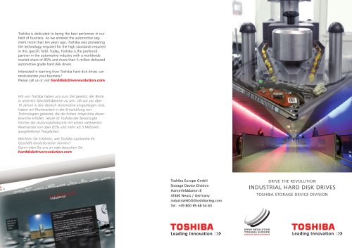 Toshiba Industrial HDD Flyer