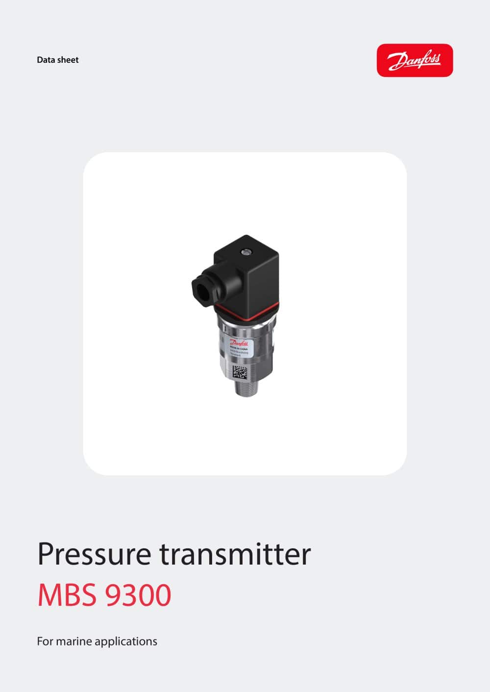 Pressure Transmitter Type MBS 9200 - Danfoss Industrial Automation